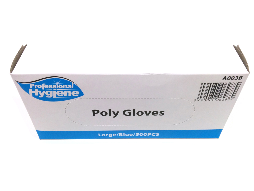 POLYTHENE BLUE GLOVES LARGE 500/PACK Scobies Direct