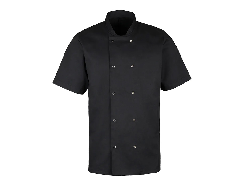 Chefs Jacket Short Sleeve Black Size Large