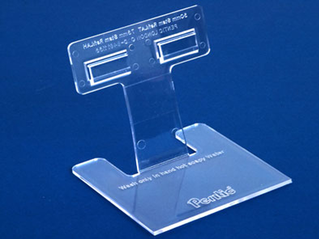 CLEAR TICKET HOLDER STAND 50MM 10 PER PACK