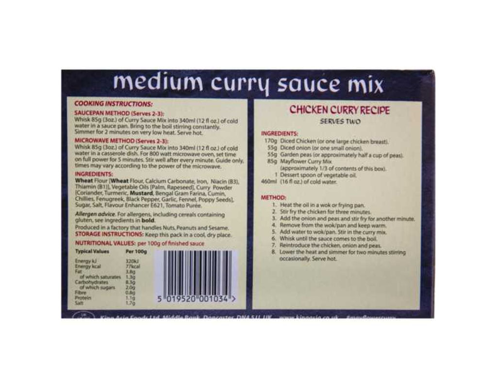 Mayflower Medium Curry Sauce Mix 12/BOX