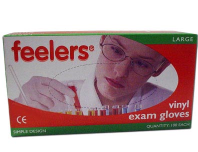 Clear Powdered Vinyl Gloves Large 100/PACK