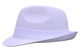 Chelford Trilby Hat White Acrylic Mesh Medium