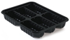 BBQ 6 COMP TRAY BLACK 340X255X50 120/BOX
