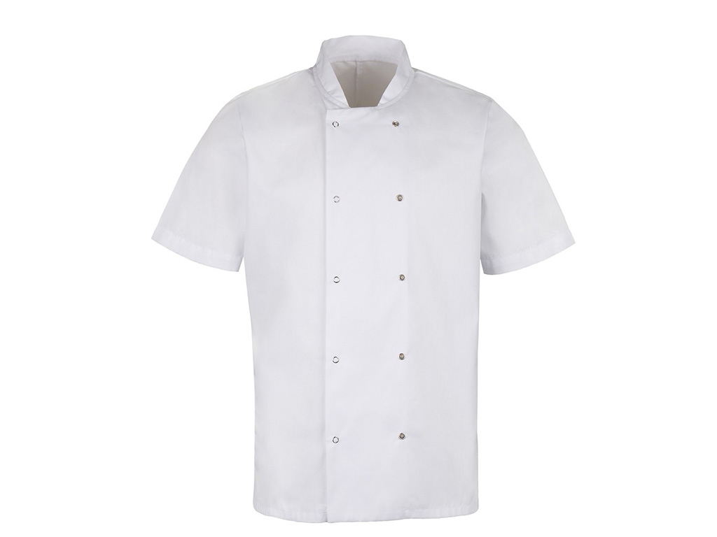 CHEFS JACKET SHORT SLEEVE WHITE COTTON SIZE LARGE