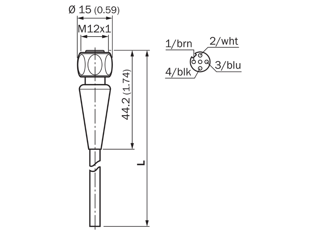 M12 5M 4 Pin Cable DOL-1204-G05MRN