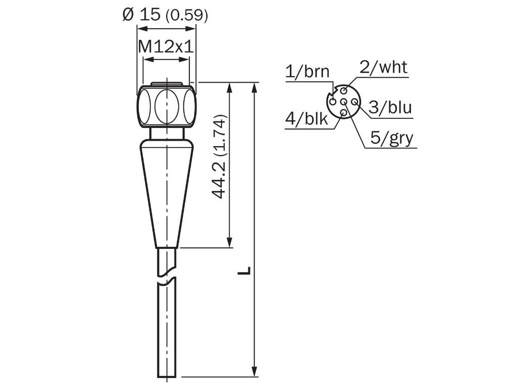 M12 5M 5 Pin Cable DOL-1205-G05MRN