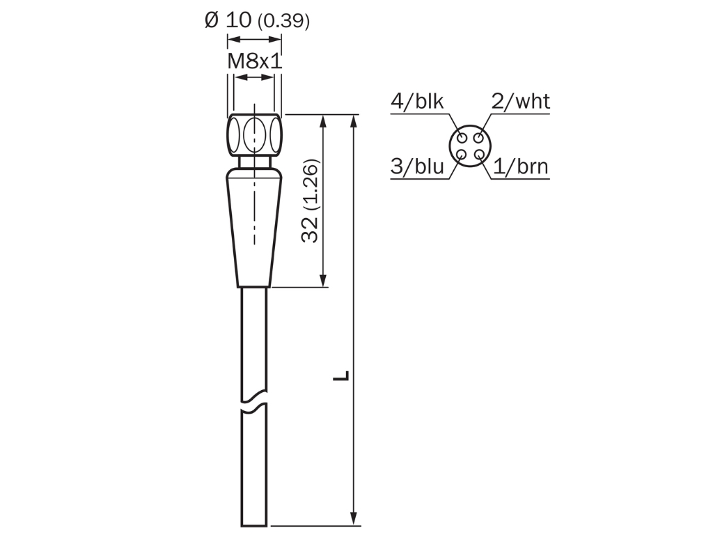 5M Straight 4 Pin Cable DOL-0804-G05MRN