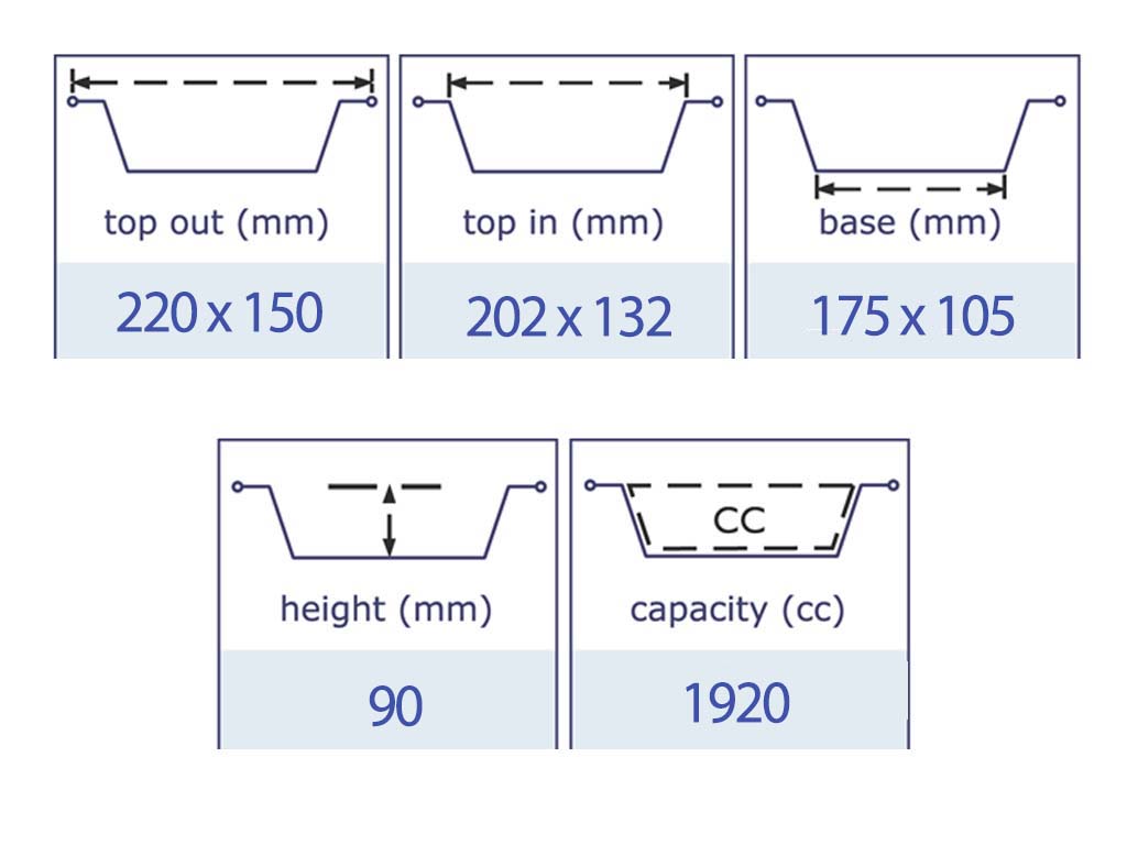 Smoothwall Tray - Deep Joint 220X150X90 460/BOX