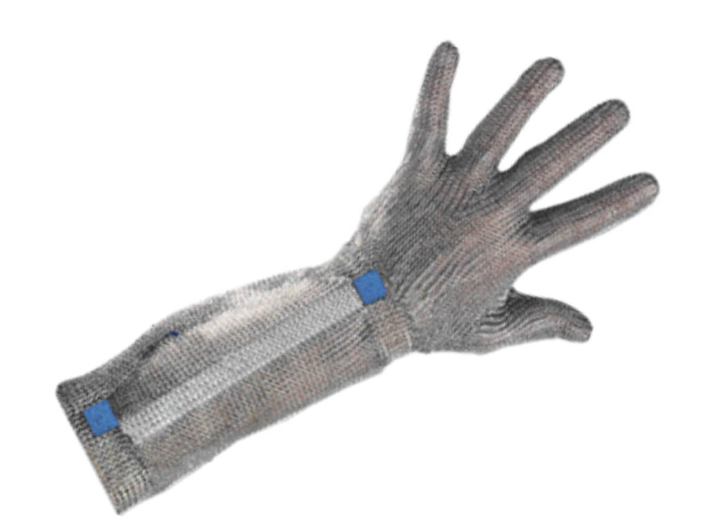 Chain Mail Glove With Forearm 5 Fingers Large