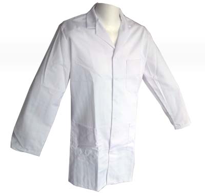 White Value Unisex Coat Large With Pockets