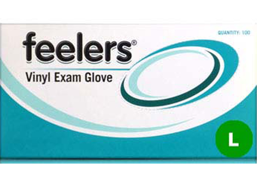 CLEAR POWDERED VINYL GLOVES LARGE 100/PACK
