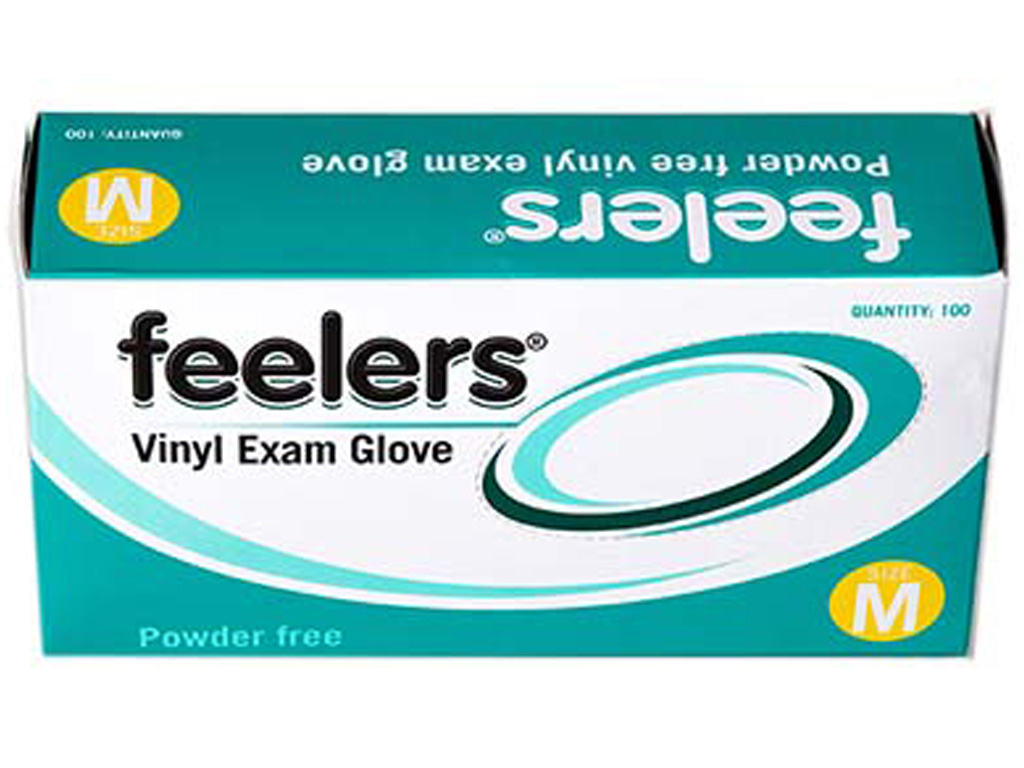 CLEAR UNPOWDERED VINYL GLOVES MED 100/PACK