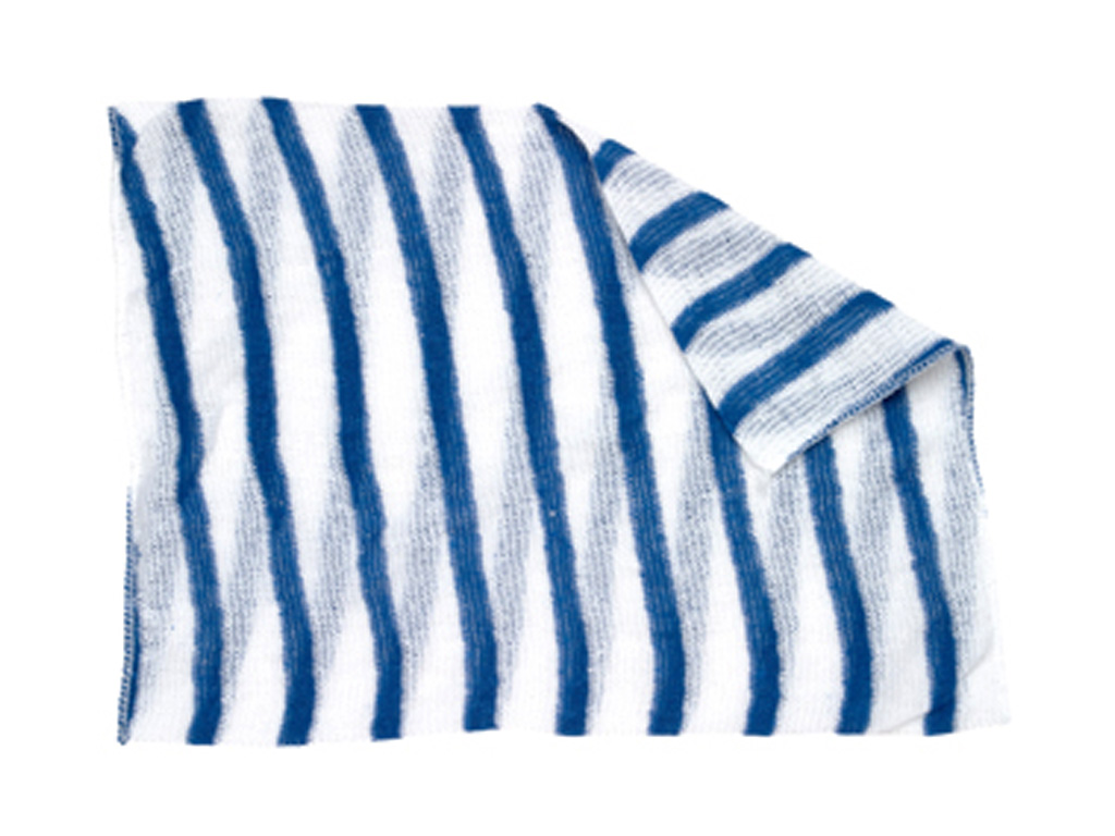 STOCKINETTE DISHCLOTH BLUE STRIPE 30x40 10/PACK