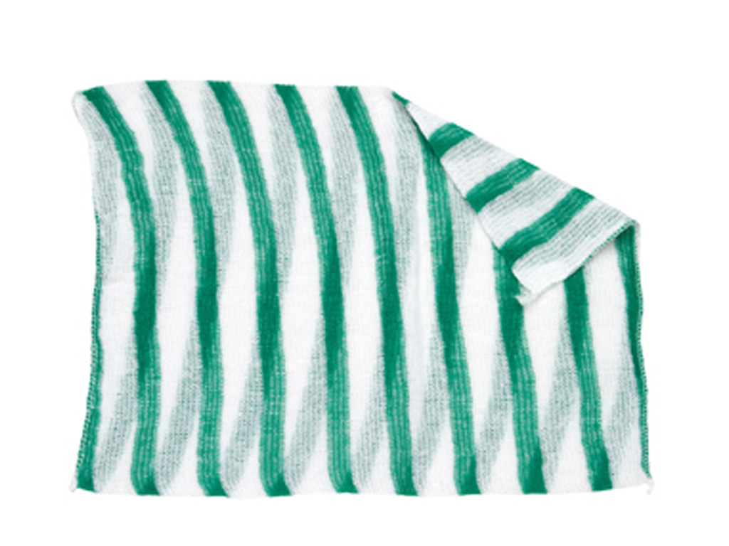 STOCKINETTE DISHCLOTH GREEN STRIPE 30X40 10/PK