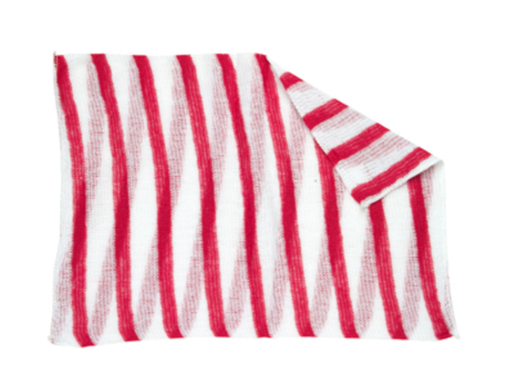 Stockinette Dishcloth Red Stripe 30X40 10/PACK