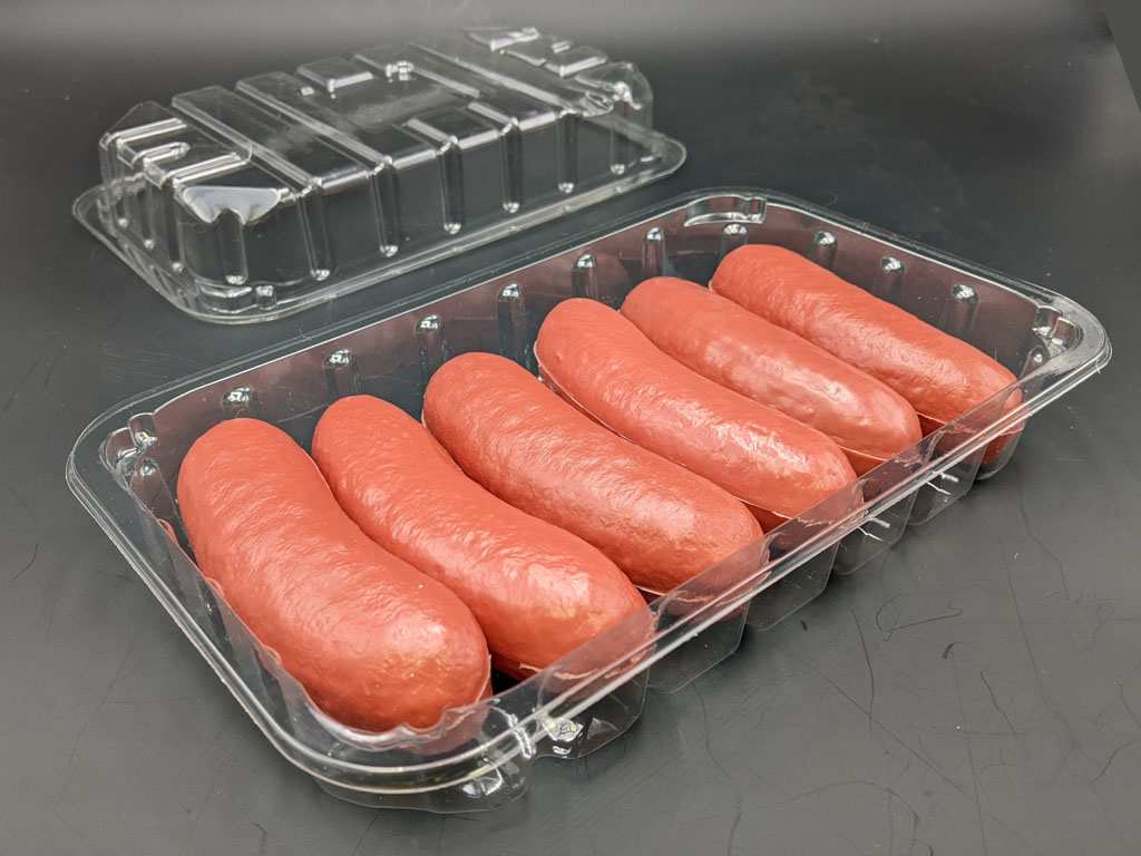 Sausage Tray 220X130X35 Clear Rpet 480/PACK