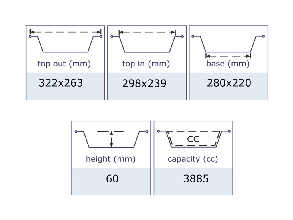 Alu Foil Tray 322X263 3885CC 170/BOX