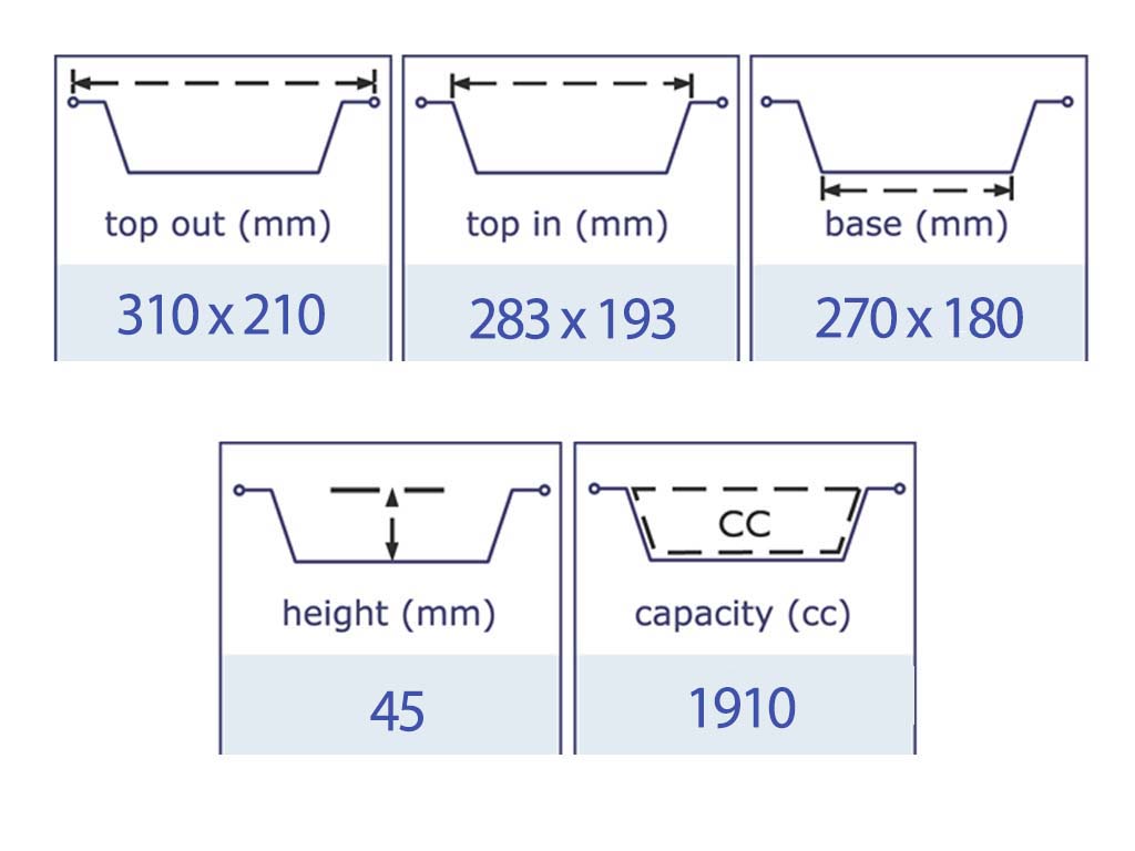 Aluminium Chicken Tray 300 X 210 X 45  130/BOX