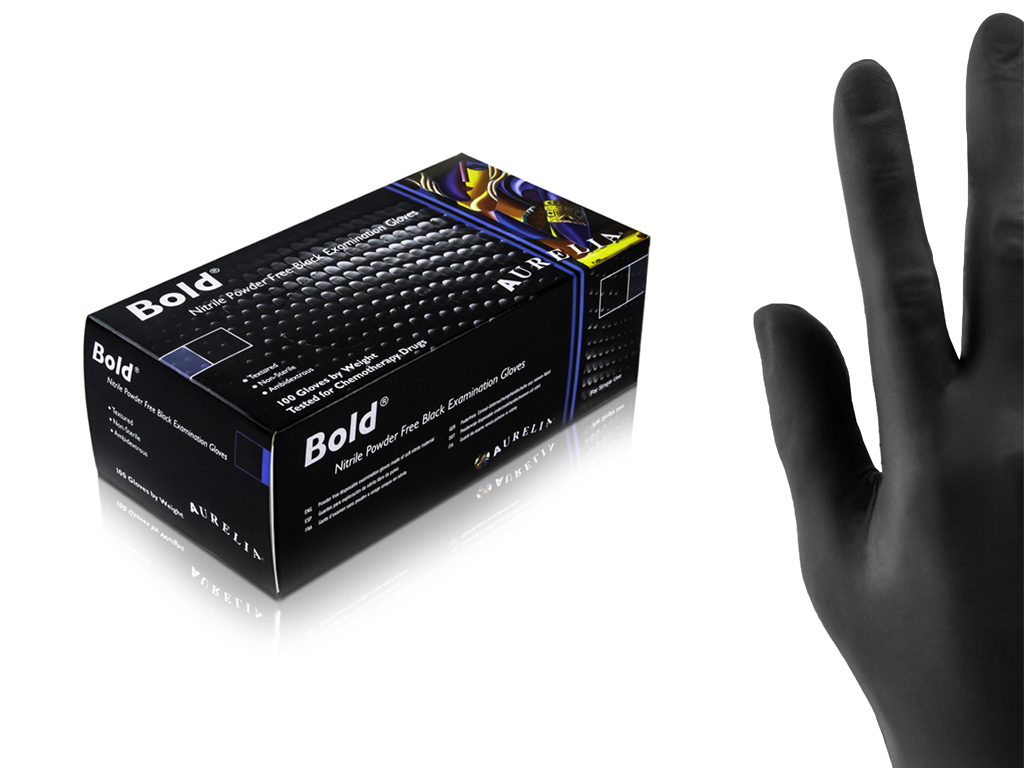 Bold Nitrile Black Gloves X-large 100/PK