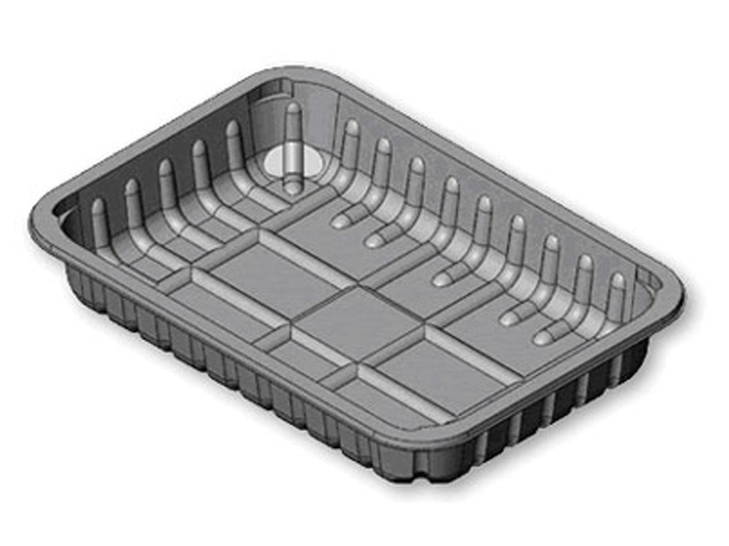 D13-37 Shallow Meat Tray Clear With Pad - 432/PACK