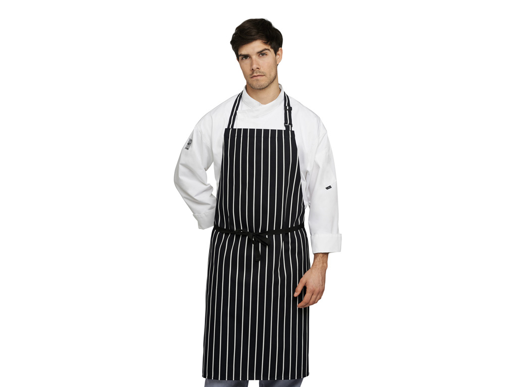 Black/White Stripe Apron Cotton Adjustable Halter