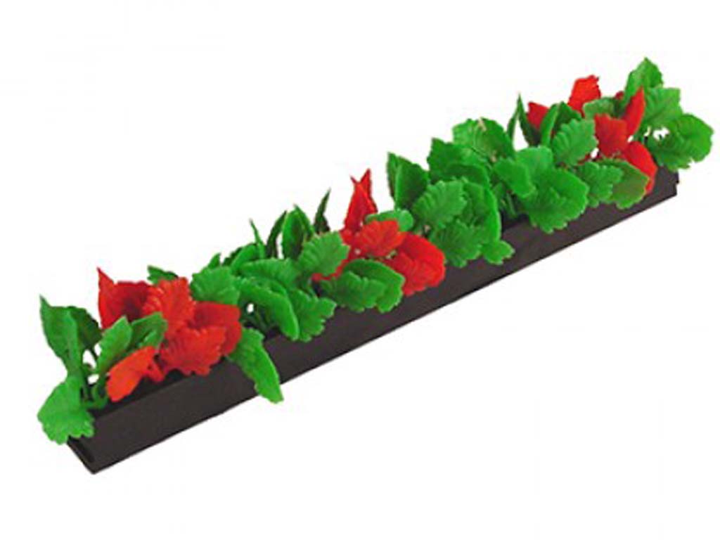 GARNISH RED/GREEN LEAF L=250MM BLACK BASE,12/BOX