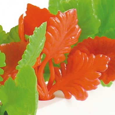 Garnish Red/Green Leaf L=250MM White Base 12/BOX