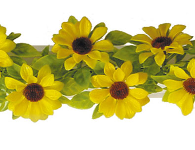 Yellow Sunflower L=250MM Black Base 12/BOX