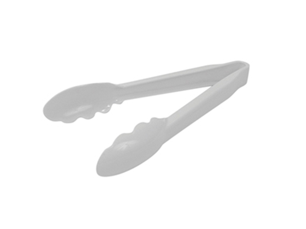 Scalloped Edge Tongs 240MM Polycarbonate White