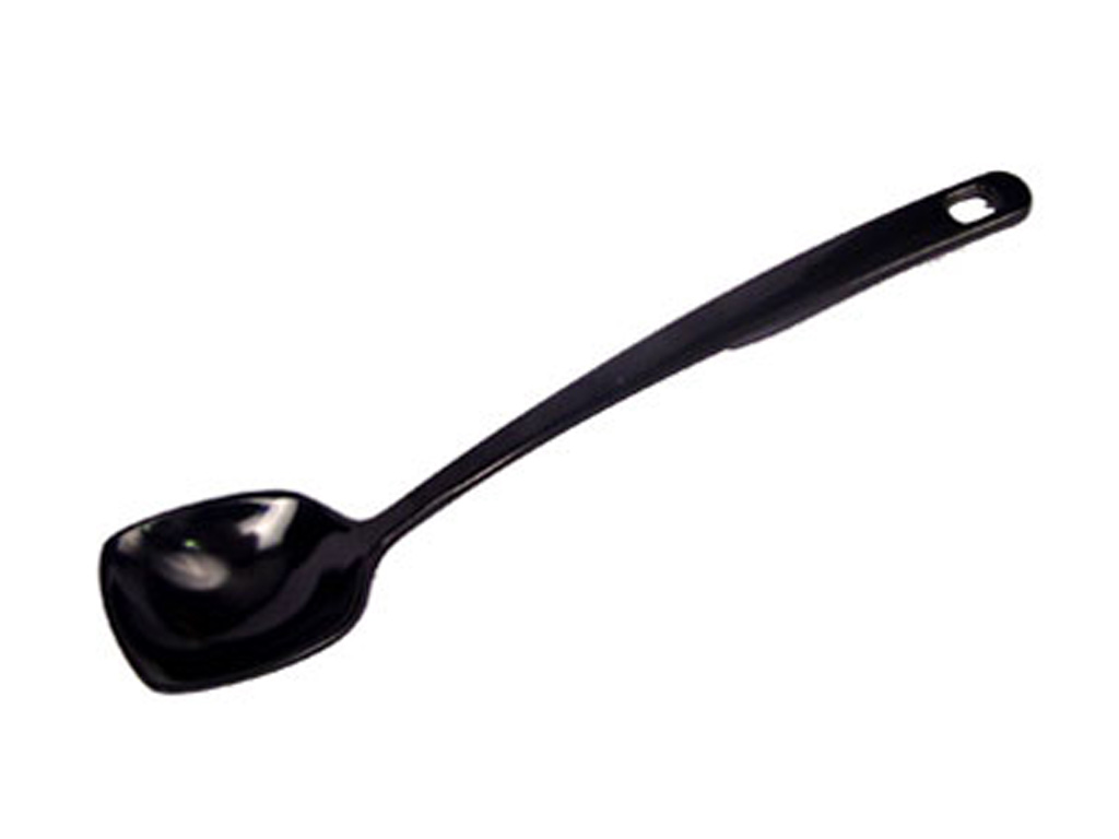 BLACK MELAMINE SOLID SPOON 250MM