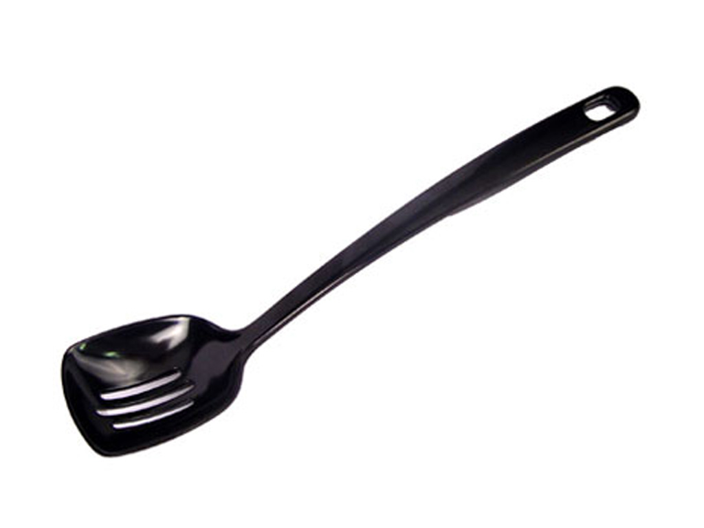 Black Melamine Slotted Spoon 310MM