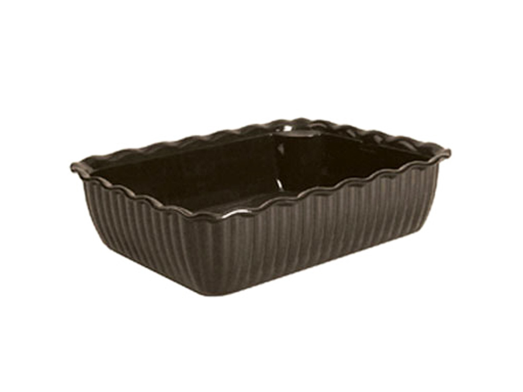 PROFESSIONAL FLUTED DISH BLACK 340 X 262 X 90 MM