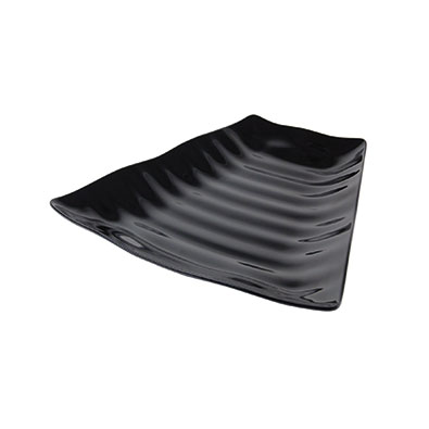 Wavy Curved Melamine Blk Platter 269 X 275 X 38MM