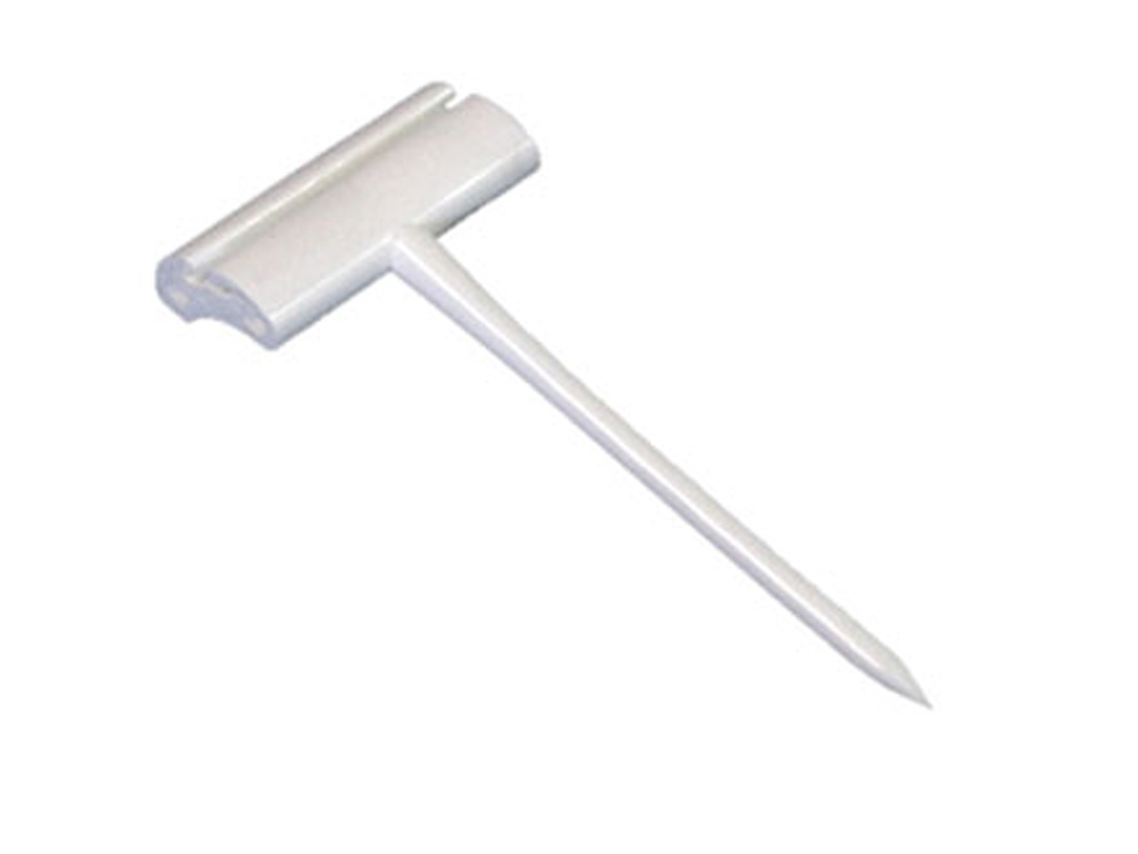 WHITE NYLON TICKET PIN 65MM WHITE 10/PACK