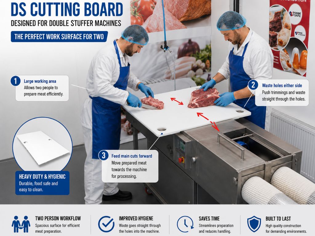 DS CUTTING BOARD WHITE 1300X900X12MM PE500