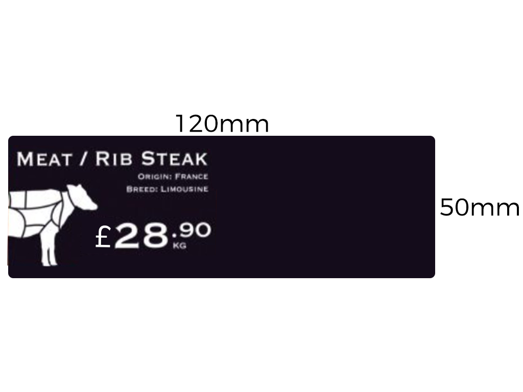 Matt Black Plastic Cards 50MM X 120MM - 100/PACK