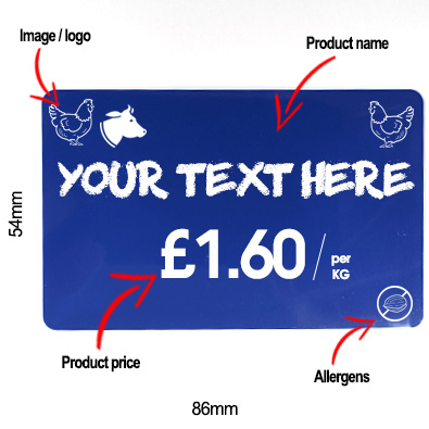 ROYAL BLUE PLASTIC CARDS 54MM X 86MM - 100/PACK