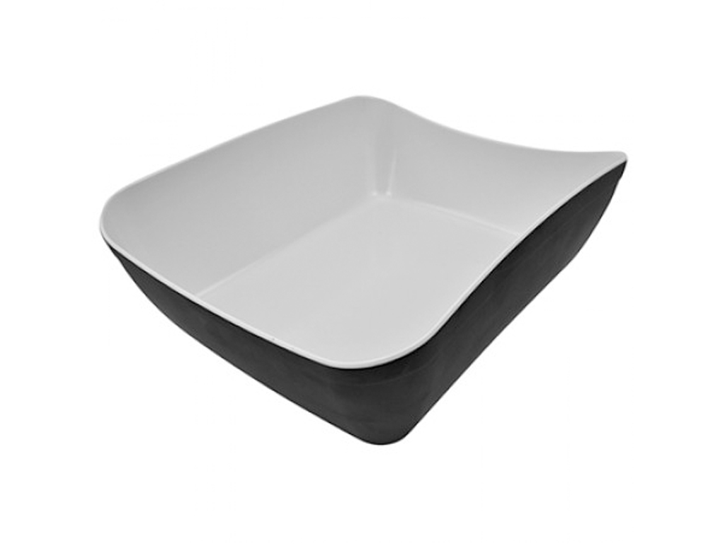 BLACK/WHITE MATT MELAMINE 1/2 VERDURA CROCK 3.8L