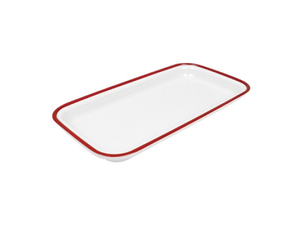 Red Enamelware Melamine 1/3 Size Gastro Tray