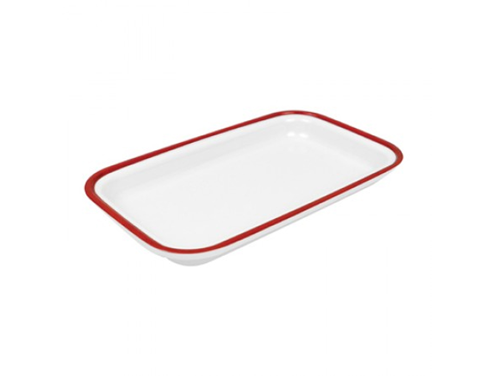 RED ENAMELWARE MELAMINE 1/4 SIZE GASTRO TRAY