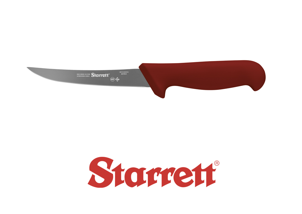 5" Boning Knife Red Narrow Curved
