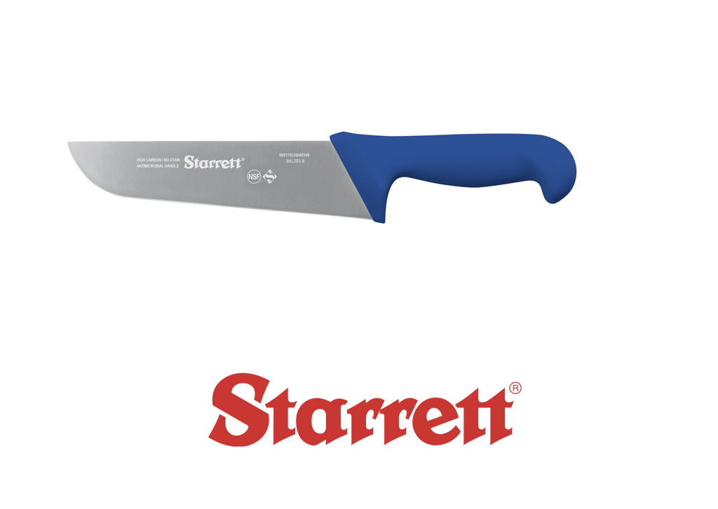 8" Butcher Knife Blue Wide Straight