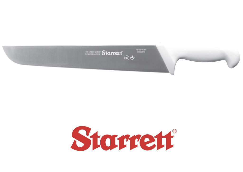 12" BUTCHER KNIFE WHITE WIDE STRAIGHT