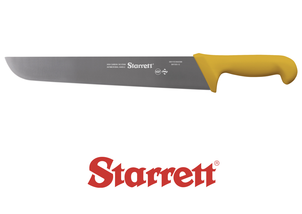 12" BUTCHER KNIFE YELLOW WIDE STRAIGHT
