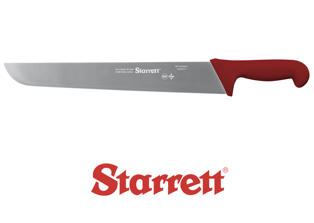 14" Butcher Knife Red Wide Straight