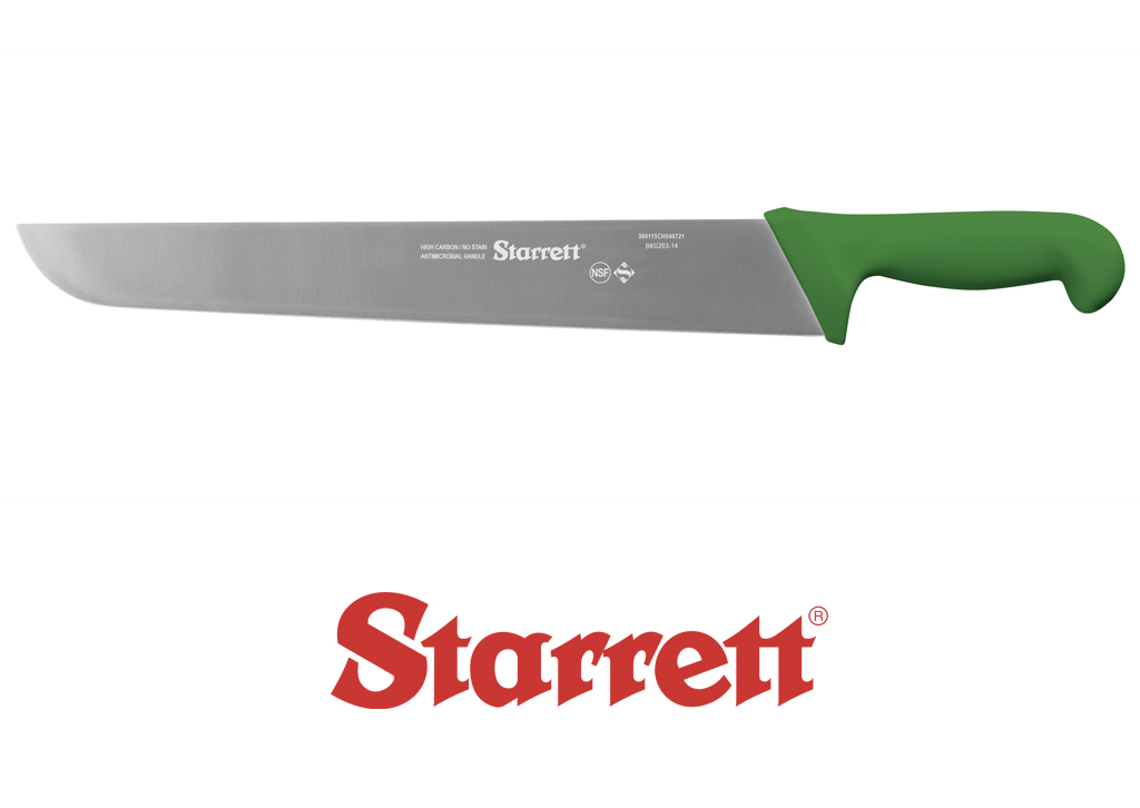 14" BUTCHER KNIFE GREEN WIDE STRAIGHT