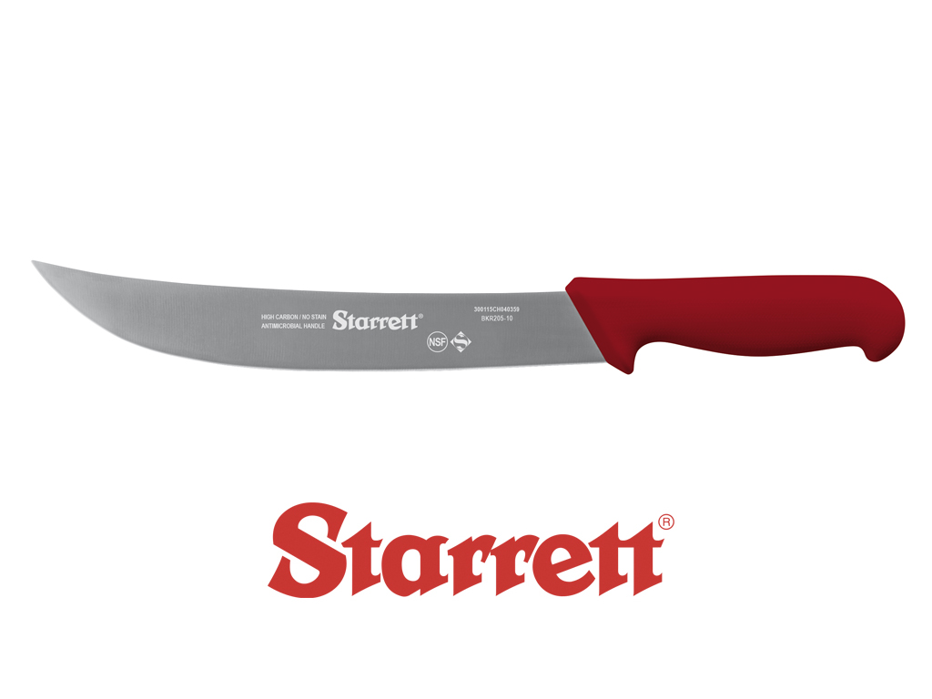 10" STEAK KNIFE RED WIDE CURVED