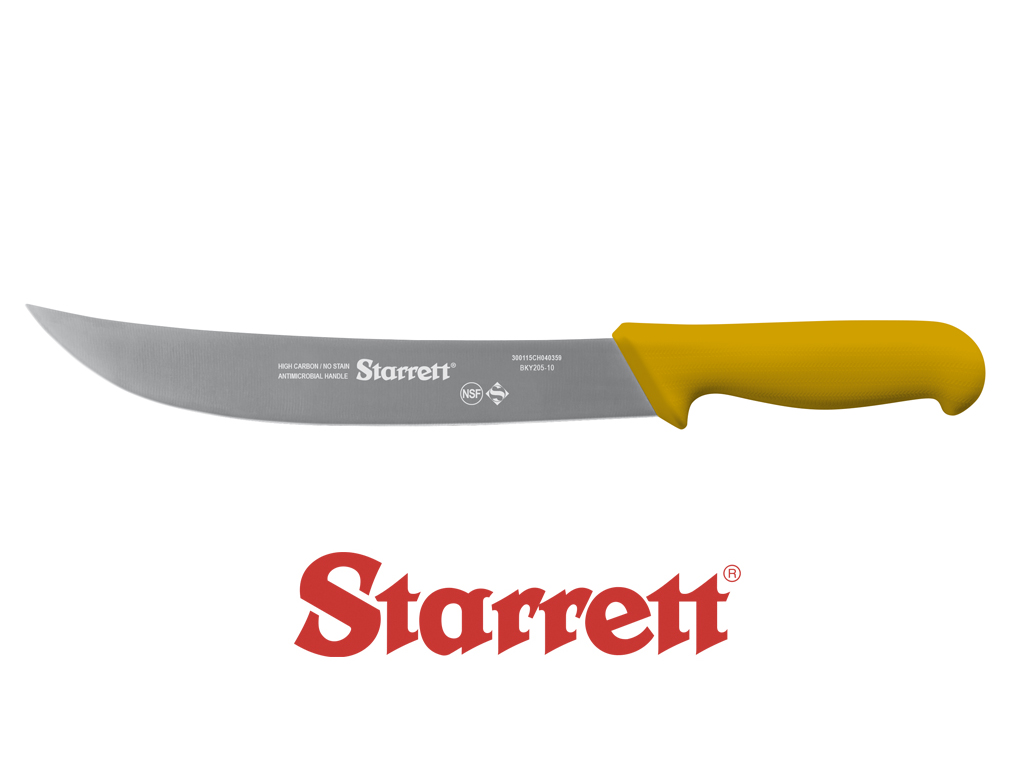 10" Steak Knife Yellow Wide Curved