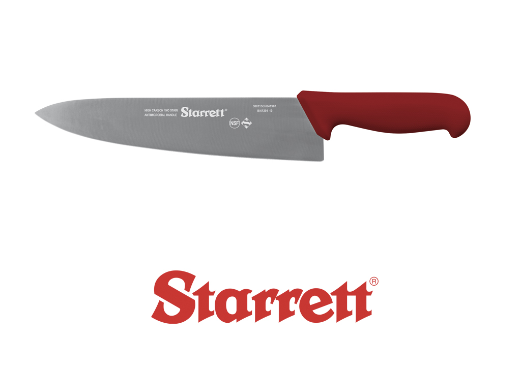 10" CHEFS KNIFE RED WIDE TRIANGULAR