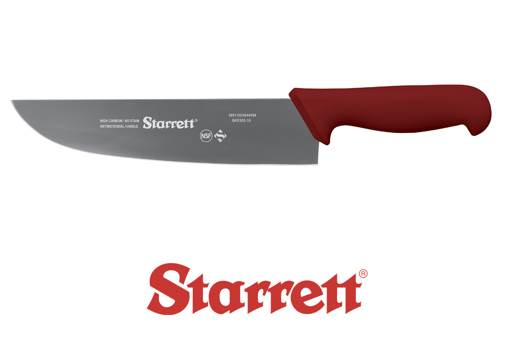 10" CHEFS KNIFE RED WIDE STRAIGHT